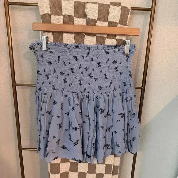 GANNI BLUE FLORAL MINI SKIRT SIZE‎ US 2 - Picture 7 of 9